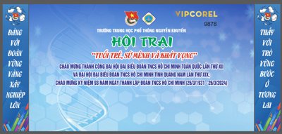 File gốc Phông Hội Trại chào mừng 26/3 và đại hội Đoàn (in mica) làm quà tặng