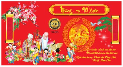 Tải file Phông mừng thọ cụ 90 xuân file corel (gốc) làm file quảng cáo