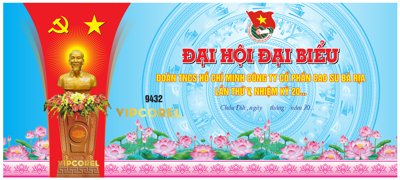 Download file ảnh gốc Phông nền sân khấu Đại hội đoàn THCS Hồ Chí Minh 2024 để in ấn