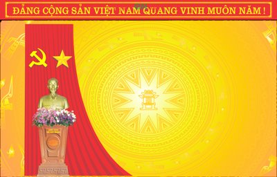 File in trần Phông nền vàng hội trường + tượng Bác file CDR (file gốc) xuyên sáng