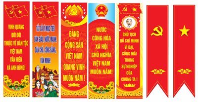 File tranh gốc in trần nhà Phướn dọc mừng Đại hội Đảng bộ các cấp 2025 #4 3D