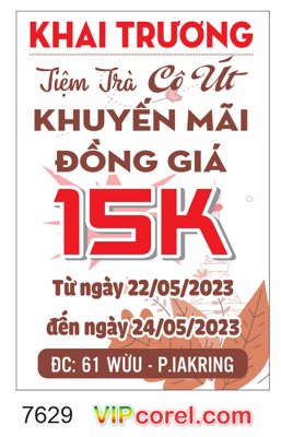 File ảnh Phướn khai trương tiệm trà Cô Út khuyến mãi (gốc) cho trang trí nhà hàng