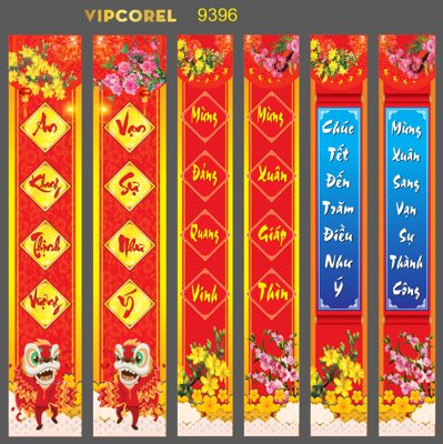 File gốc in ấn Phướn thả chúc tết xuân 2024 vector corel độ phân giải cao