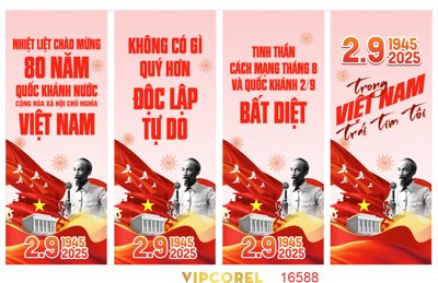 Download file ảnh gốc Phướn thả nhiệt liệt chào mừng 80 năm Quốc Khánh để in ấn