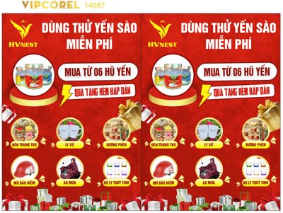 Cung cấp file tranh gốc Poster Dùng thử Yến Sào Miễn Phí file corel độc quyền