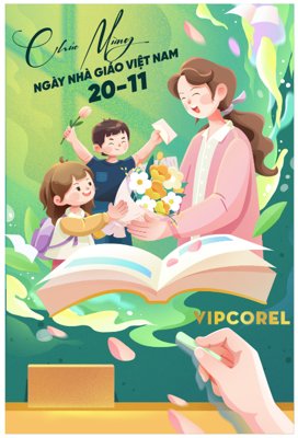 File tranh Poster mừng ngày nhà giáo Việt Nam 20-11 #4 file corel (ảnh gốc) sắc nét hoàn hảo