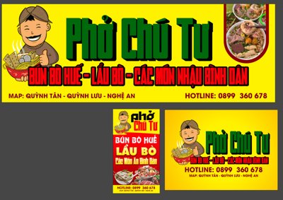 File tranh Quán phở - bún bò huế chú Tư file corel x7 (bản gốc) treo tường
