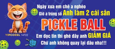 File in trần Quảng cáo training pickleball giảm giá file corel (bản gốc 3D) sống động