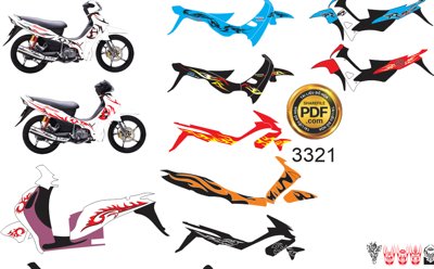 Download file Sưu tập một số vector decal dán xe máy file Corel (gốc) in mica ốp bếp