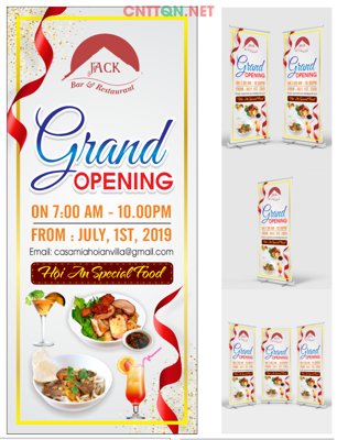 Download file Standee Grand Opening Mừng khai trương file CDR (gốc) in mica bàn thờ
