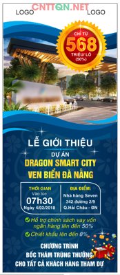 File tranh Standee lễ giới thiệu Bất động sản Đà Nẵng file CDR (gốc) phong cách tối giản