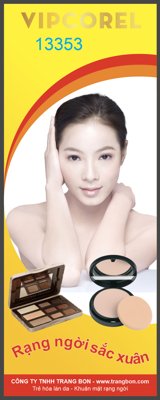 File ảnh Standee quảng cáo mỹ phẩm - rạng ngời sắc xuân (gốc) in PP, decal