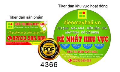 Download file gốc Sticker siêu thị điện máy Hali thiết kế Corel (in mica) trong suốt
