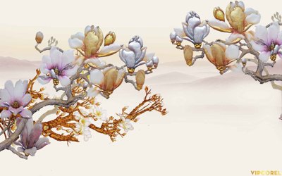 Ảnh gốc Tải Tranh dán tường hoa nổi 3D cao cấp #18 (nét căng) in mica