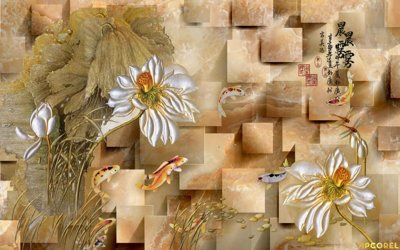 Tải file gốc Tải Tranh dán tường hoa nổi 3D cao cấp #24 (in khổ lớn) không mờ