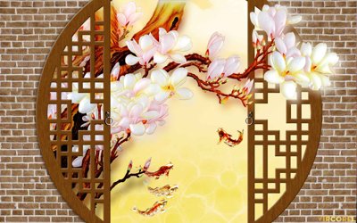 Download file ảnh gốc Tải Tranh dán tường hoa nổi 3D cao cấp #8 để in ấn