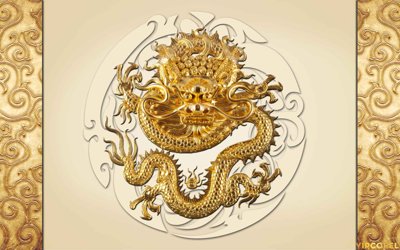 File ảnh Tải Tranh dán tường hoa nổi 3D con rồng #33 (gốc) dùng in Pano