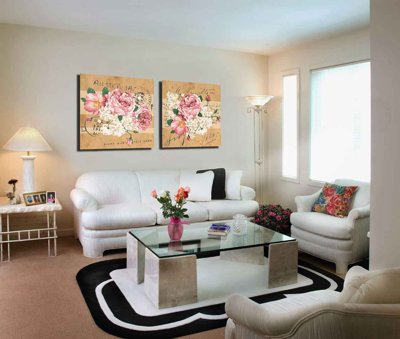 File gốc in tráng gương Tải tranh bộ ghép 2 tấm những bông hoa #112 chi tiết