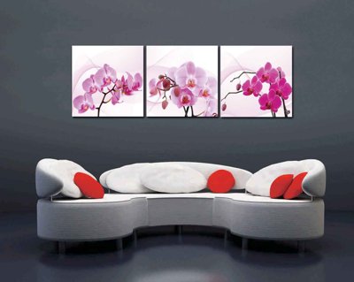 Download file Tải tranh bộ ghép 3 tấm những bông hoa #109 (gốc) in mica bàn thờ