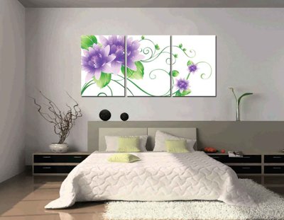 File gốc in ấn Tải tranh bộ ghép 3 tấm những bông hoa #124 chất lượng vượt trội