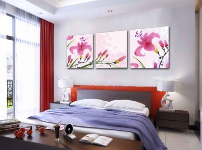 File gốc Tải tranh bộ ghép 3 tấm những bông hoa #152 (phong cách) cổ điển