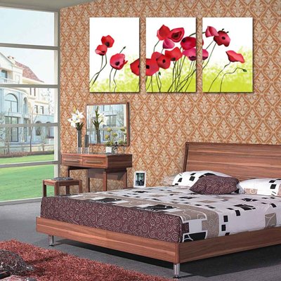 File ảnh Tải tranh bộ ghép 3 tấm những bông hoa #184 (gốc) cho trang trí nội thất