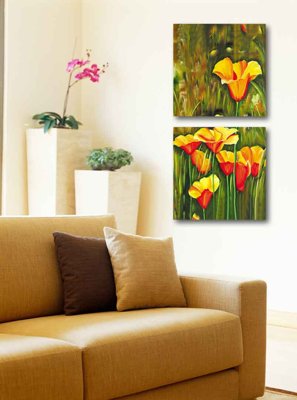 File gốc Tải tranh bộ ghép 3 tấm những bông hoa #195 (phong cách) châu Âu