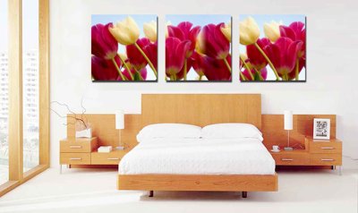 File PSD Tải tranh bộ ghép 3 tấm những bông hoa #83 (bản gốc) chất lượng nhất