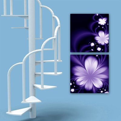 Download file gốc Tải tranh ghép bộ 3 tấm những bông hoa tím #18 (in mica) trong suốt