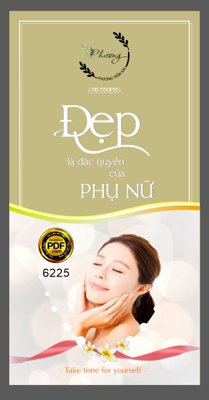 Chi tiết file tranh tráng gương Tờ rơi tờ gấp brochure Phương Trần Spa file corel (ảnh gốc)