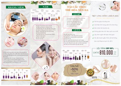 File in trần Tờ rơi, tờ gấp spa làm đẹp - Phương Trần Spa file Corel (bản gốc) trời sao