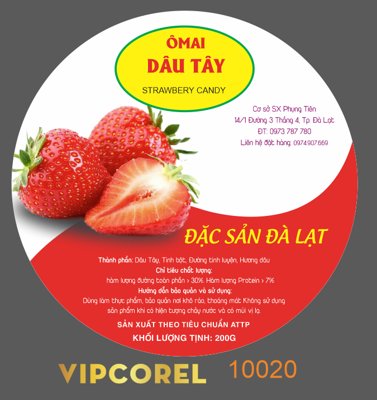 Tải file Tem ô mai Dâu tây đặc sản Đà Lạt file corel (gốc) làm file tranh quảng cáo