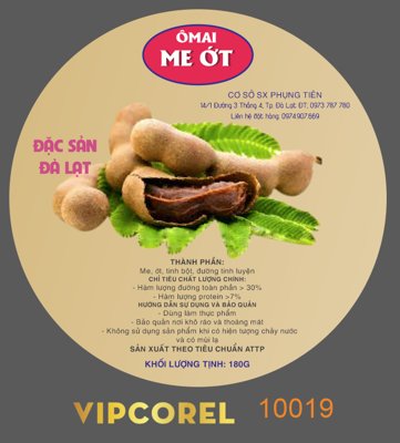 Ảnh mô tả file gốc in mica Tem ô mai Me ớt đặc sản Đà Lạt file corel