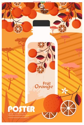 File tranh gốc Tem nhãn Decor nước cam ép file CorelDRAW (bản quyền) Filetranh.com