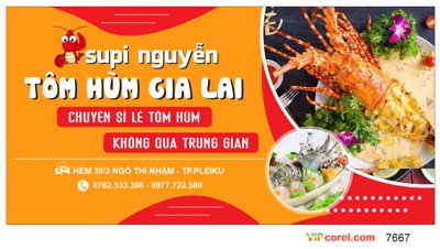 File gốc Tem nhãn Tôm Hùm Gia Lai supi nguyễn file corel (in lụa) trang trí tường
