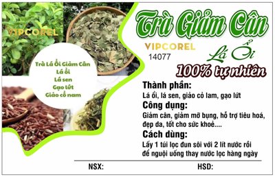 File tranh Tem nhãn Trà Giảm Cân Lá Ổi file corel (gốc) chủ đề động vật