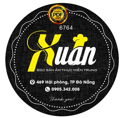 Download file Tem nhãn tròn Xuân - đặc sản ẩm thực miền trung (gốc) in mica đèn LED