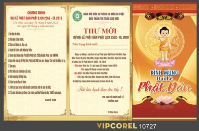 File PSD Thư mời đại lễ phật đản 2024 vector #3 (bản gốc) cho nhà in