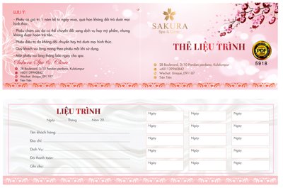 File tranh Thẻ liệu trình Sakura Spa & Clinic file corel (gốc) chủ đề tĩnh vật