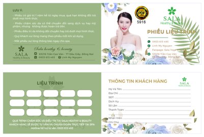 File ảnh Thẻ liệu trình Sala heathy & beauty file corel (gốc) in quảng cáo ngoài trời