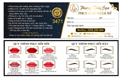 File in trần Thẻ liệu trình phun xăm Phương Thúy Spa file Corel (bản gốc) trời sao