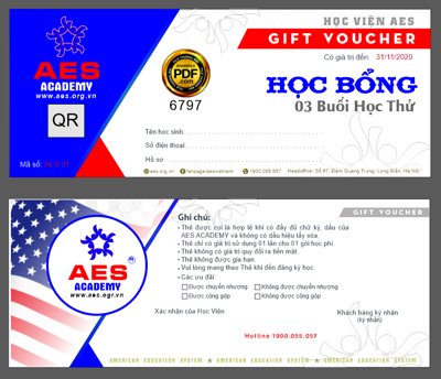 Mua file gốc Thiết kế gift voucher học bổng học viện AES file corel (chất lượng) tại Filetranh.com