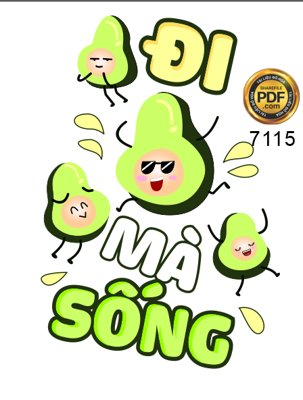 Download file gốc Thiết kế mẫu in áo thun "bơ đi mà sống" (in lụa) tranh 3D