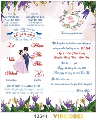Tải file gốc Thiệp cưới Lễ Tân Hôn - Văn Mảnh và Như Ý (bản PSD) gốc