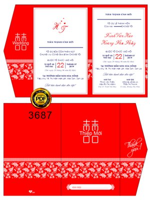 Tải file Thiệp cưới Văn Hào và Thu Thủy mã thiệp HD130 (PSD) cho in ấn quảng cáo