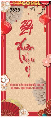 File tranh Thiệp chúc mừng năm mới xuân 2024 vector #11 (file gốc) chuẩn màu in