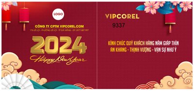 File in ấn Thiệp chúc mừng năm mới xuân 2024 vector #13 (bản gốc) sắc nét
