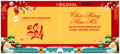 File PSD Thiệp chúc mừng năm mới xuân 2024 vector #9 (nguyên gốc) chất lượng cao