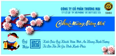 File gốc Thiệp chúc tết xuân Quý Mão 2023 #2 file corel (in lụa) cao cấp
