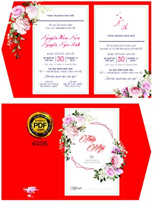 File ảnh Thiệp mời Hoài Nam và Ngọc Anh mã HD112 file corel (gốc) dùng in Pano
